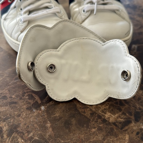 White Sneakers with Red and Black Patches - Picture 12 of 12